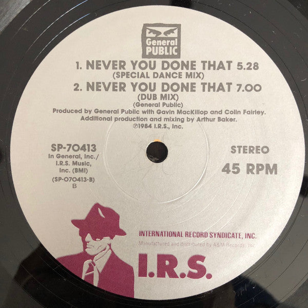 General Public : Tenderness / Never You Done That (12", Single, B -)