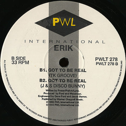 Erik (2) : Got To Be Real (12")