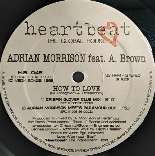 Adrian Morrison : How To Love (12")