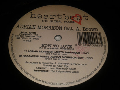 Adrian Morrison : How To Love (12")