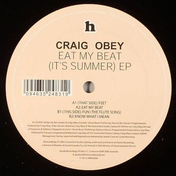 Craig Obey : Eat My Beat (It's Summer) EP (12", EP)