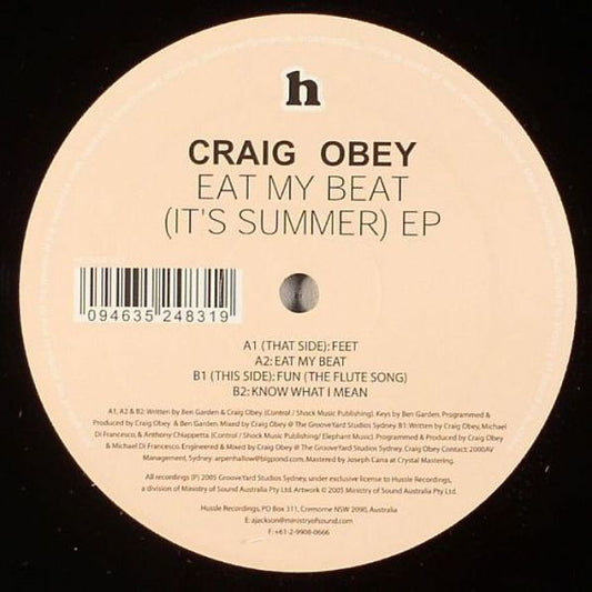 Craig Obey : Eat My Beat (It's Summer) EP (12", EP)