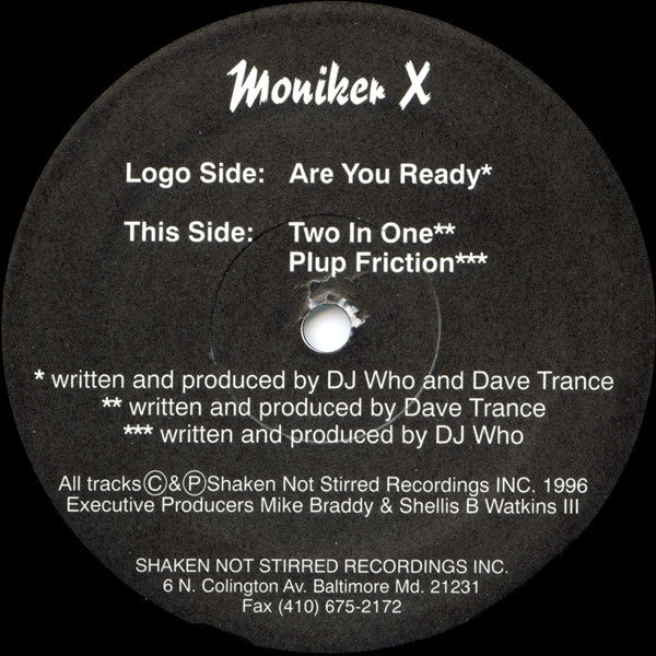 Moniker X : Are You Ready (12")