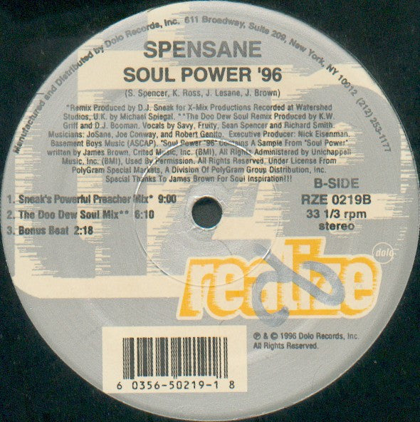 Spensane : Soul Power '96 (12")