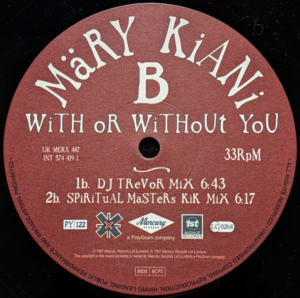 Mary Kiani : With Or Without You (12")