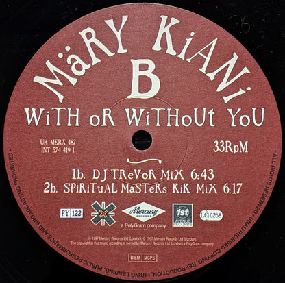 Mary Kiani : With Or Without You (12")