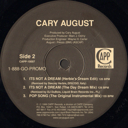 Cary August : Pop Song / It's Not A Dream (12")