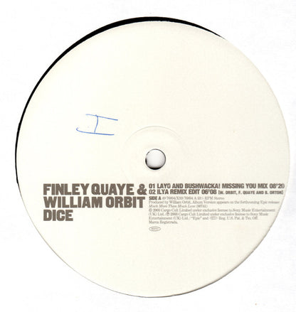 Finley Quaye - William Orbit : Dice (12")