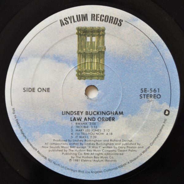 Lindsey Buckingham : Law And Order (LP, Album, SP )