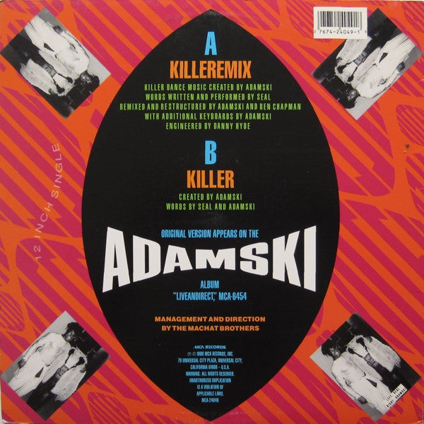 Adamski : Killer (12", Single)