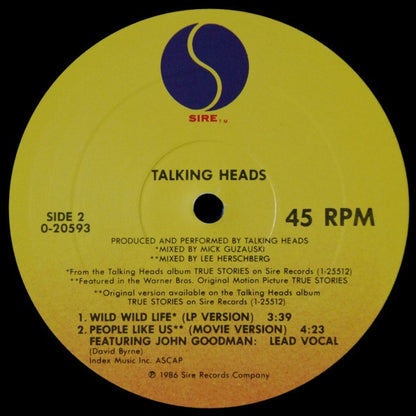 Talking Heads : Wild Wild Life (12", Maxi, All)