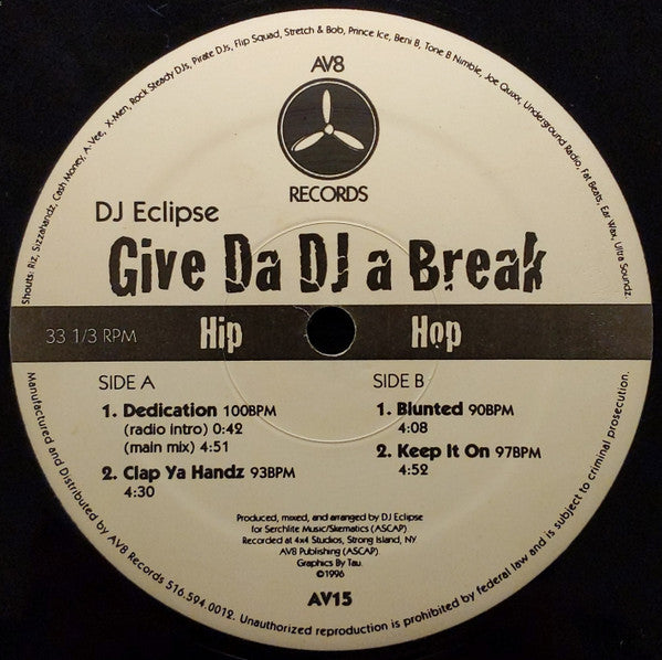 DJ Eclipse (3) : Give Da DJ A Break (12")