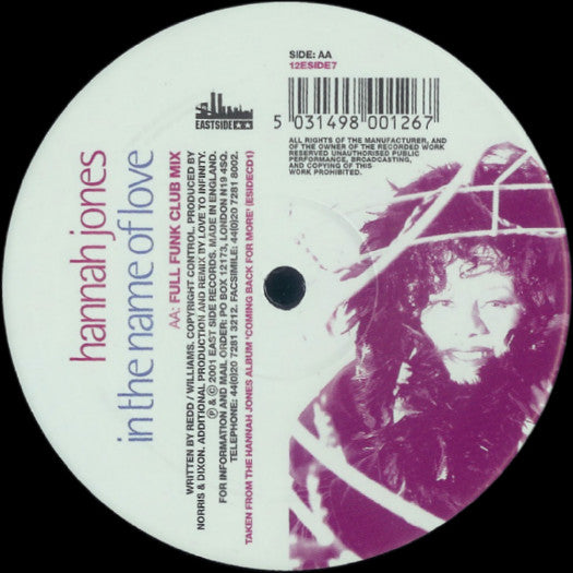Hannah Jones : In The Name Of Love (12")
