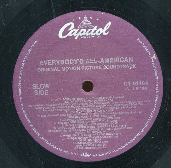 Various : Everybody's All-American (Original Motion Picture Soundtrack) (LP, Comp)