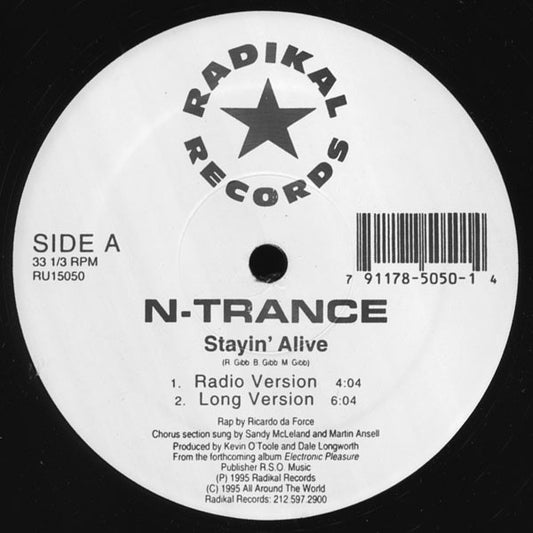 N-Trance : Stayin' Alive / Set U Free (12", Maxi)