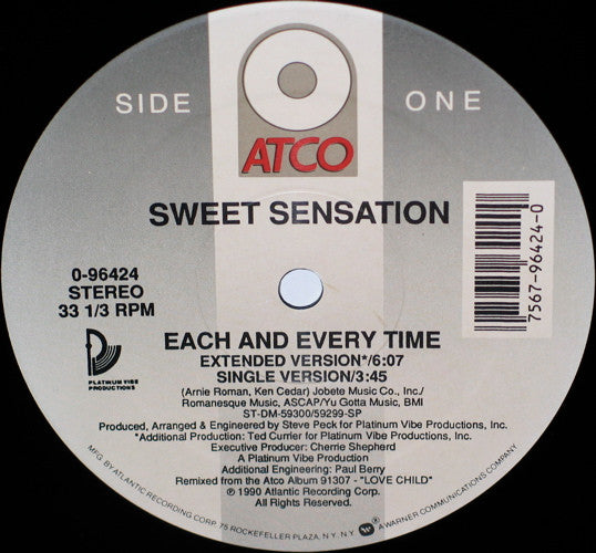 Sweet Sensation : Each And Every Time (12")