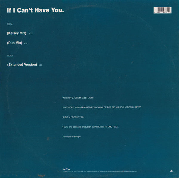 Kim Wilde : If I Can't Have You (12")