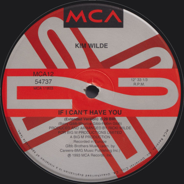Kim Wilde : If I Can't Have You (12")