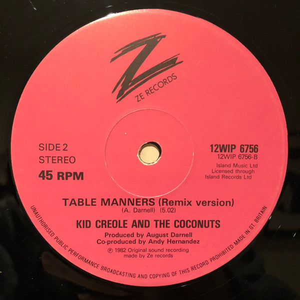 Kid Creole & The Coconuts* : I'm A Wonderful Thing (12", Single)