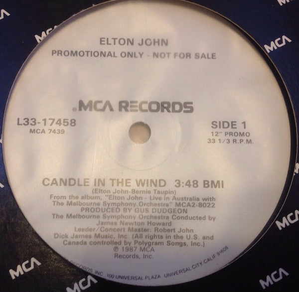 Elton John : Candle In The Wind (12", Promo)