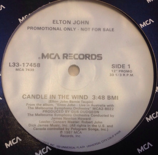 Elton John : Candle In The Wind (12", Promo)