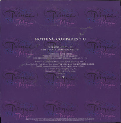 Prince : Nothing Compares 2 U (12", Promo)