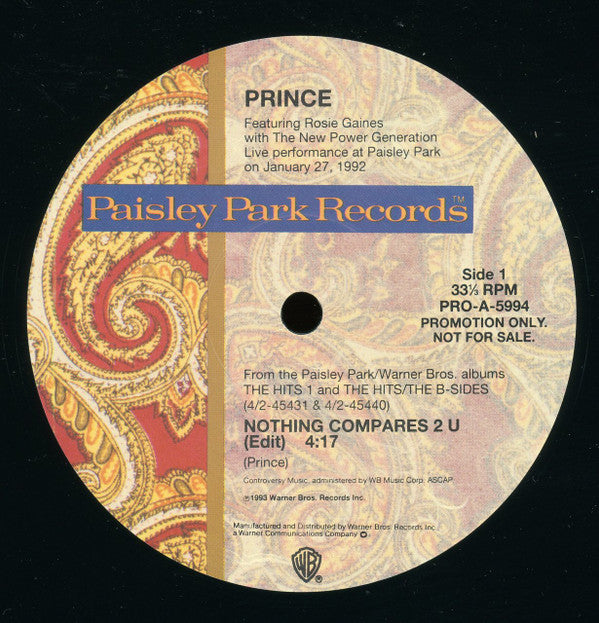 Prince : Nothing Compares 2 U (12", Promo)
