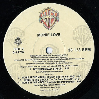 Monie Love : Monie In The Middle (12", Maxi)