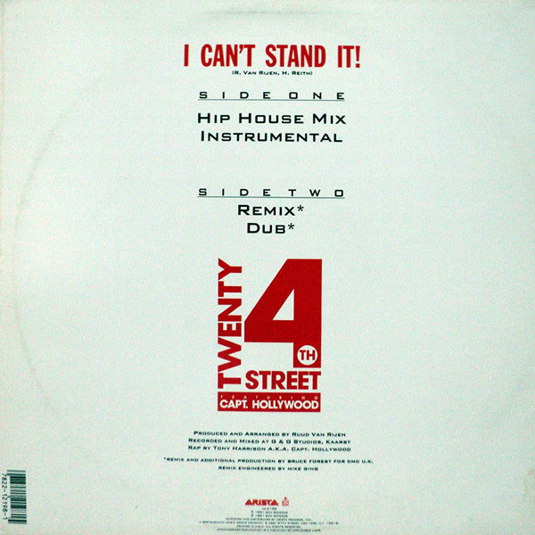 Twenty 4th Street Featuring Capt. Hollywood* : I Can't Stand It! (12", Tra)