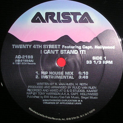 Twenty 4th Street Featuring Capt. Hollywood* : I Can't Stand It! (12", Tra)
