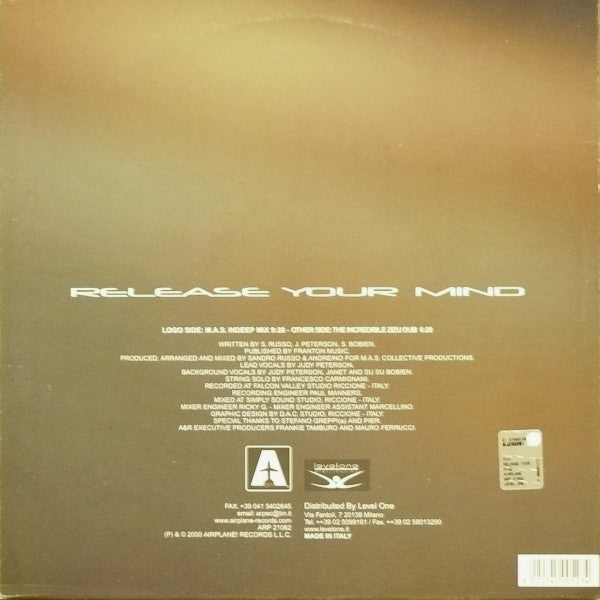 M.A.S. Collective Feat. Judy Peterson : Release Your Mind (12")