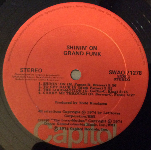 Grand Funk Railroad : Shinin' On (LP, Album, Club)