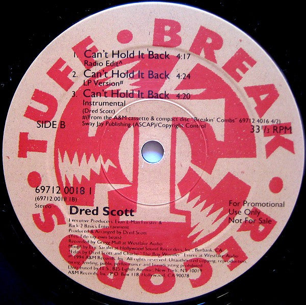 Dred Scott : Back In The Day / Can't Hold It Back (12", Promo)