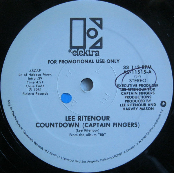 Lee Ritenour : Countdown (Captain Fingers) (12", Mono, Promo)
