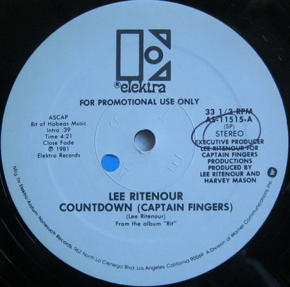 Lee Ritenour : Countdown (Captain Fingers) (12", Mono, Promo)