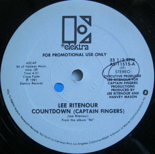Lee Ritenour : Countdown (Captain Fingers) (12", Mono, Promo)