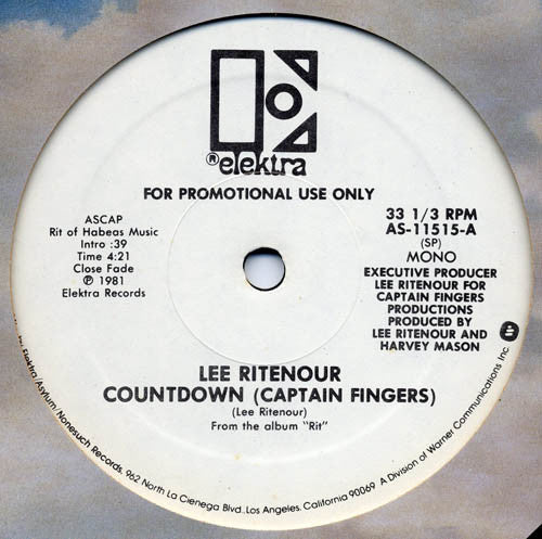 Lee Ritenour : Countdown (Captain Fingers) (12", Mono, Promo)