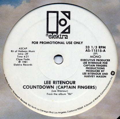 Lee Ritenour : Countdown (Captain Fingers) (12", Mono, Promo)