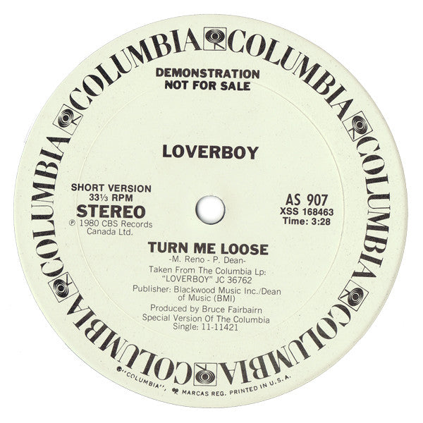 Loverboy : Turn Me Loose (12", Single, Promo)