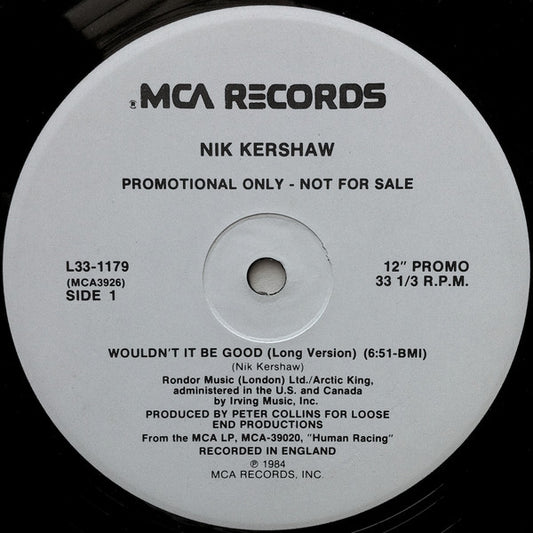 Nik Kershaw : Wouldn't It Be Good (12", Promo)