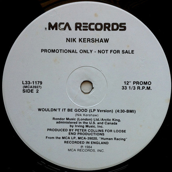 Nik Kershaw : Wouldn't It Be Good (12", Promo)