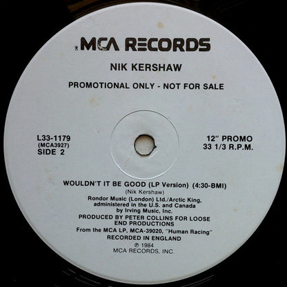 Nik Kershaw : Wouldn't It Be Good (12", Promo)