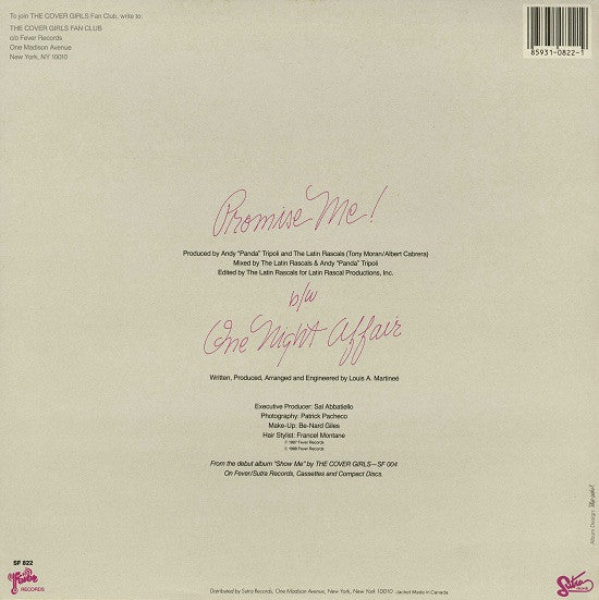 The Cover Girls : Promise Me (12", Single)