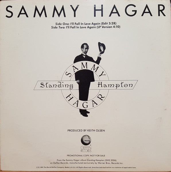 Sammy Hagar : I'll Fall In Love Again (12", Single, Promo)