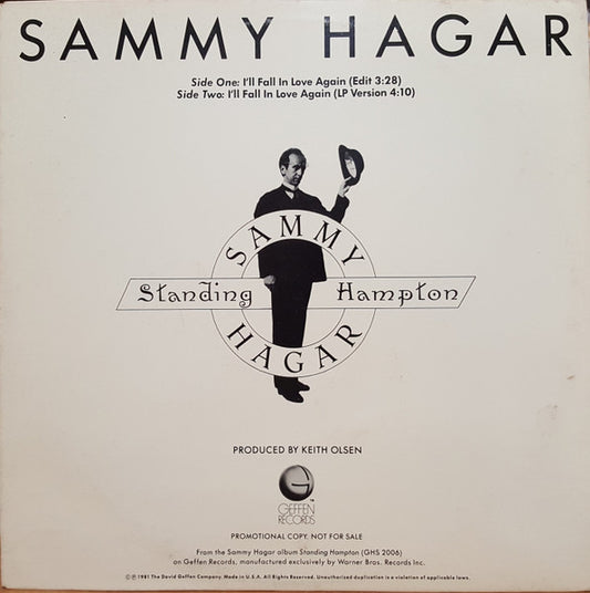 Sammy Hagar : I'll Fall In Love Again (12", Single, Promo)