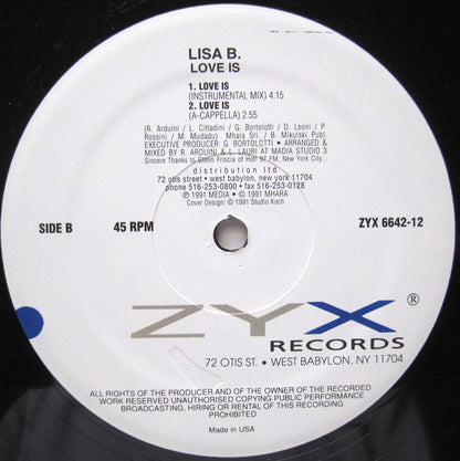 Lisa B : Love Is (12")