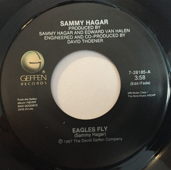 Sammy Hagar : Eagles Fly / Hands And Knees (7", Single, Pic)