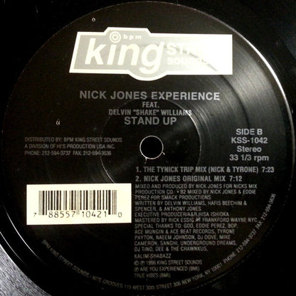 Nick Jones Experience Feat. Delvin "Shake" Williams* : Stand Up (12")