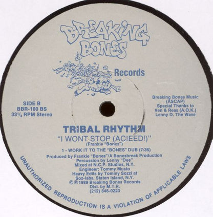 Tribal Rhythm : I Won't Stop (Acieed!) (12")