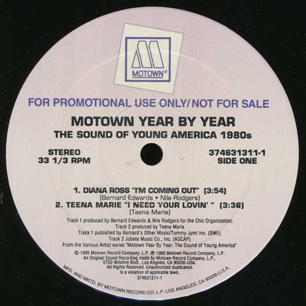 Diana Ross / Teena Marie : Motown Year By Year:  The Sound Of Young America 1980's (12", Promo)